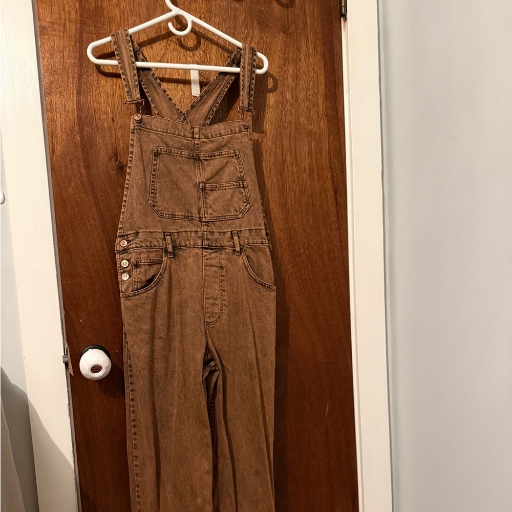 We The Free Rust/Black Denim Overalls